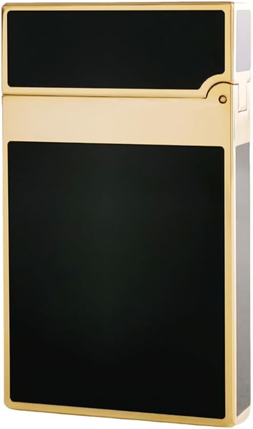 Classic Black Lacquer Lighter, L2 Metal Lighters, Ping Sound, Adjustable Soft Flame, Refillable, Men Gift