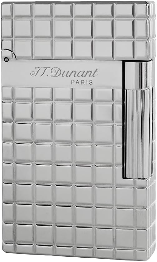 Classic Plaid Lighter, Ligne 2 Lighters, Metal, Ping Sound, Inflatable, Soft Flame Adjustable, Birthday Gift for Men Friend Father (Silver)