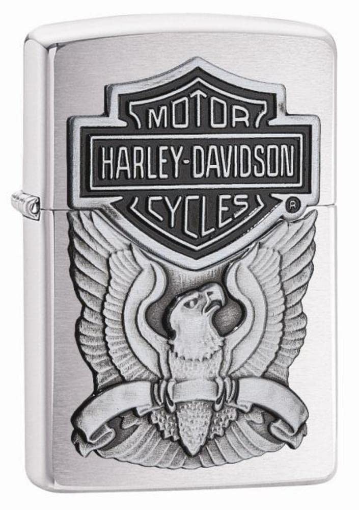 Personalized Zippo Harleey-Daviddson Windproof Oil Lighter Engraving - Christmas, Halloween & Valentines Day Gift (Black Ice)