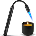 LcFun Torch Lighter Refillable Butane Lighters with Flexible Long Neck and Visible Fuel Window, Windproof Jet Flame Long Matches for Candles Grill Fireplace Kitchen Camping (Butane Not Included)