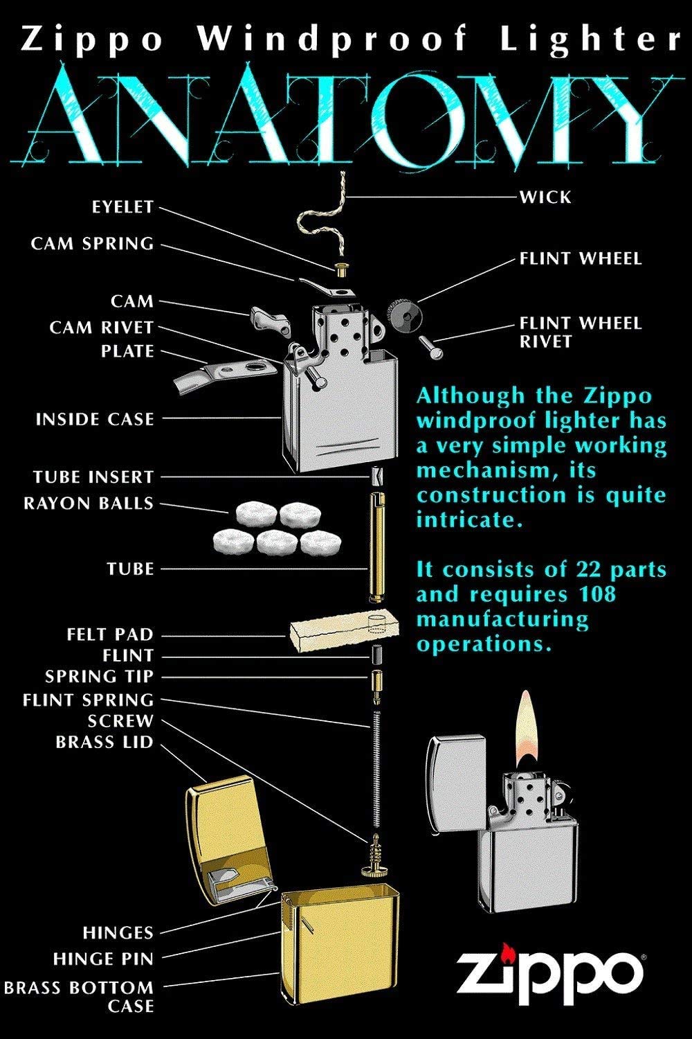 Personalized American Classic Elegant Design Lighter Zippo - Free Engraving - Christmas, Halloween & Valentines Day Gift (Tree)