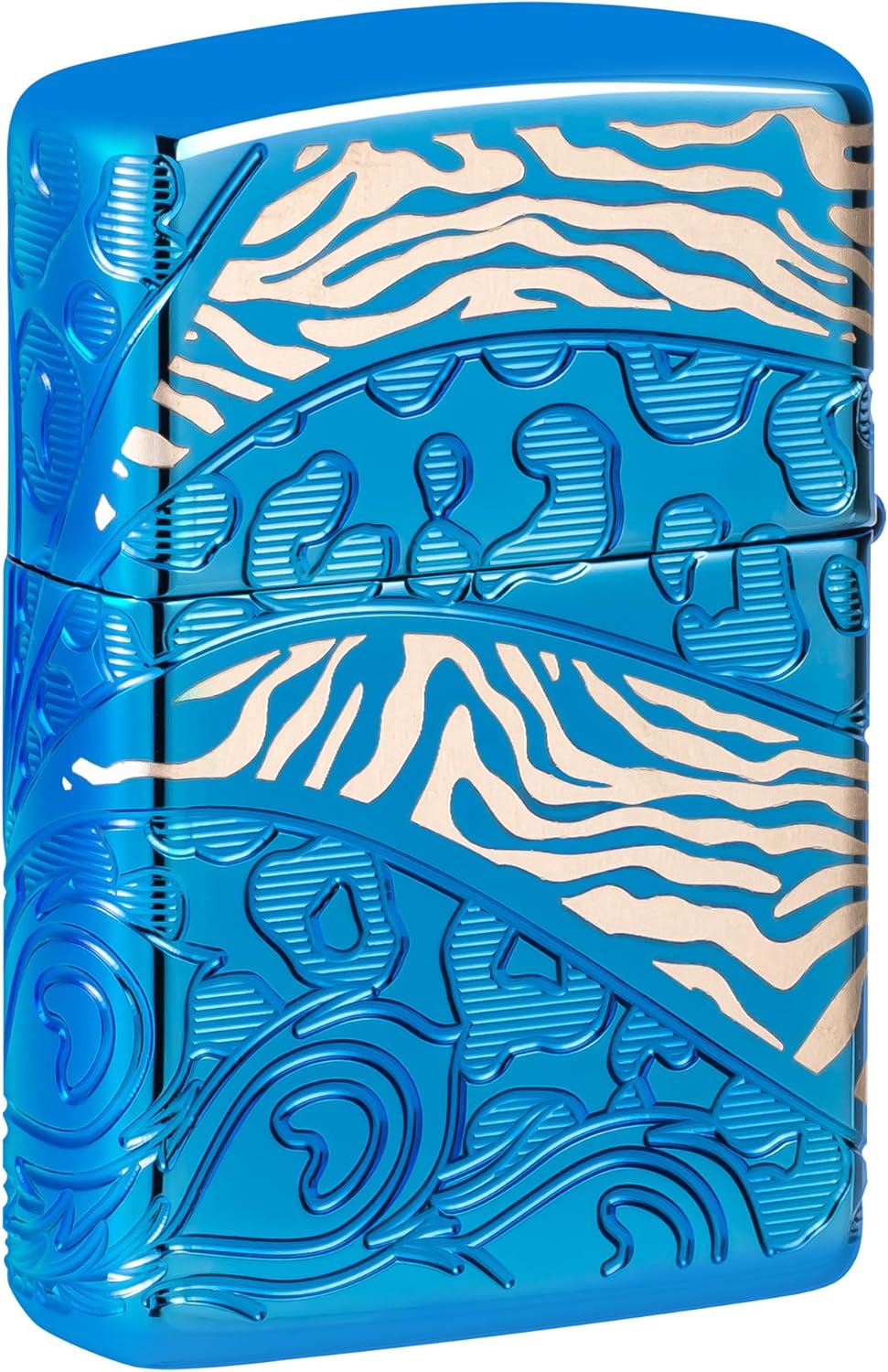 Zippo Animal Flair Design Armor High Polish Blue Pocket Lighter